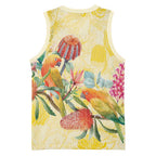Birds and Floral Aussie Lorikeet Basketball Jersey Pastel Yellow - Aussie Hoodie