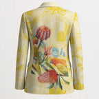 Birds and Floral Aussie Lorikeet Blazer Pastel Yellow - Aussie Hoodie