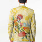 Birds and Floral Aussie Lorikeet Blazer Pastel Yellow - Aussie Hoodie