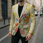 Birds and Floral Aussie Lorikeet Blazer Pastel Yellow - Aussie Hoodie