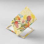 Birds and Floral Aussie Lorikeet Canvas Wall Art Pastel Yellow - Aussie Hoodie