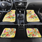 Birds and Floral Aussie Lorikeet Car Mats Pastel Yellow - Aussie Hoodie