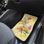 Birds and Floral Aussie Lorikeet Car Mats Pastel Yellow - Aussie Hoodie