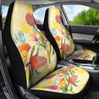 Birds and Floral Aussie Lorikeet Car Seat Cover Pastel Yellow - Aussie Hoodie