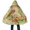 Birds and Floral Aussie Lorikeet Cloak Pastel Yellow - Aussie Hoodie