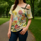 Birds and Floral Aussie Lorikeet Cross Shoulder Shirt Pastel Yellow - Aussie Hoodie