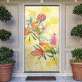 Birds and Floral Aussie Lorikeet Door Cover Pastel Yellow - Aussie Hoodie