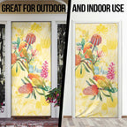 Birds and Floral Aussie Lorikeet Door Cover Pastel Yellow - Aussie Hoodie