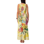Birds and Floral Aussie Lorikeet Family Matching Tank Maxi Dress and Hawaiian Shirt Pastel Yellow - Aussie Hoodie