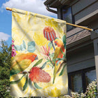 Birds and Floral Aussie Lorikeet Garden Flag Pastel Yellow - Aussie Hoodie