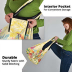Birds and Floral Aussie Lorikeet Grocery Bag Pastel Yellow - Aussie Hoodie
