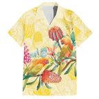 Birds and Floral Aussie Lorikeet Hawaiian Shirt Pastel Yellow - Aussie Hoodie
