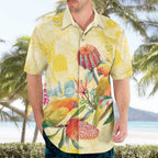 Birds and Floral Aussie Lorikeet Hawaiian Shirt Pastel Yellow - Aussie Hoodie
