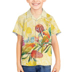 Birds and Floral Aussie Lorikeet Hawaiian Shirt Pastel Yellow - Aussie Hoodie