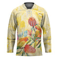 Birds and Floral Aussie Lorikeet Hockey Jersey Pastel Yellow - Aussie Hoodie