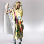 Birds and Floral Aussie Lorikeet Hooded Blanket Pastel Yellow - Aussie Hoodie