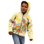 Birds and Floral Aussie Lorikeet Kid Hoodie Pastel Yellow - Aussie Hoodie