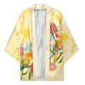 Birds and Floral Aussie Lorikeet Kimono Pastel Yellow - Aussie Hoodie