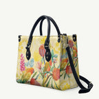 Birds and Floral Aussie Lorikeet Leather Bag Pastel Yellow - Aussie Hoodie