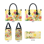 Birds and Floral Aussie Lorikeet Leather Bag Pastel Yellow - Aussie Hoodie