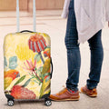 Birds and Floral Aussie Lorikeet Luggage Cover Pastel Yellow - Aussie Hoodie