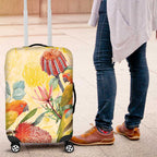 Birds and Floral Aussie Lorikeet Luggage Cover Pastel Yellow - Aussie Hoodie