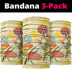 Birds and Floral Aussie Lorikeet Neck Gaiter Pastel Yellow - Aussie Hoodie