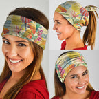 Birds and Floral Aussie Lorikeet Neck Gaiter Pastel Yellow - Aussie Hoodie