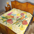Birds and Floral Aussie Lorikeet Quilt Pastel Yellow - Aussie Hoodie