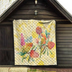 Birds and Floral Aussie Lorikeet Quilt Pastel Yellow - Aussie Hoodie