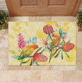 Birds and Floral Aussie Lorikeet Rubber Doormat Pastel Yellow - Aussie Hoodie