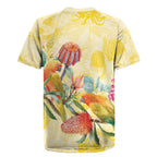 Birds and Floral Aussie Lorikeet Rugby Jersey Pastel Yellow - Aussie Hoodie