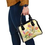 Birds and Floral Aussie Lorikeet Shoulder Handbag Pastel Yellow - Aussie Hoodie