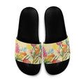 Birds and Floral Aussie Lorikeet Slide Sandals Pastel Yellow - Aussie Hoodie