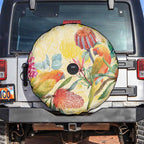 Birds and Floral Aussie Lorikeet Spare Tire Cover Pastel Yellow - Aussie Hoodie