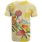 Birds and Floral Aussie Lorikeet T Shirt Pastel Yellow - Aussie Hoodie