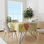 Birds and Floral Aussie Lorikeet Tablecloth Pastel Yellow - Aussie Hoodie
