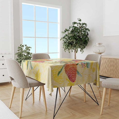 Birds and Floral Aussie Lorikeet Tablecloth Pastel Yellow - Aussie Hoodie