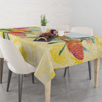 Birds and Floral Aussie Lorikeet Tablecloth Pastel Yellow - Aussie Hoodie