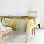Birds and Floral Aussie Lorikeet Tablecloth Pastel Yellow - Aussie Hoodie