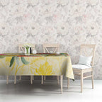 Birds and Floral Aussie Lorikeet Tablecloth Pastel Yellow - Aussie Hoodie