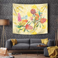 Birds and Floral Aussie Lorikeet Tapestry Pastel Yellow - Aussie Hoodie