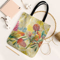 Birds and Floral Aussie Lorikeet Tote Bag Pastel Yellow - Aussie Hoodie