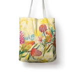 Birds and Floral Aussie Lorikeet Tote Bag Pastel Yellow - Aussie Hoodie