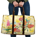 Birds and Floral Aussie Lorikeet Travel Bag Pastel Yellow - Aussie Hoodie