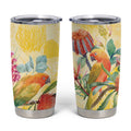 Birds and Floral Aussie Lorikeet Tumbler Cup Pastel Yellow - Aussie Hoodie