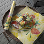 Birds and Floral Aussie Lorikeet Wrapping Paper Pastel Yellow