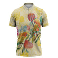 Birds and Floral Aussie Lorikeet Zipper Polo Shirt Pastel Yellow - Aussie Hoodie