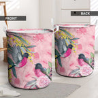 Birds and Floral Aussie Pink Robins Laundry Basket Rosy Glow - Aussie Hoodie
