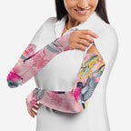 Birds and Floral Aussie Pink Robins Arm Sleeves Rosy Glow - Aussie Hoodie